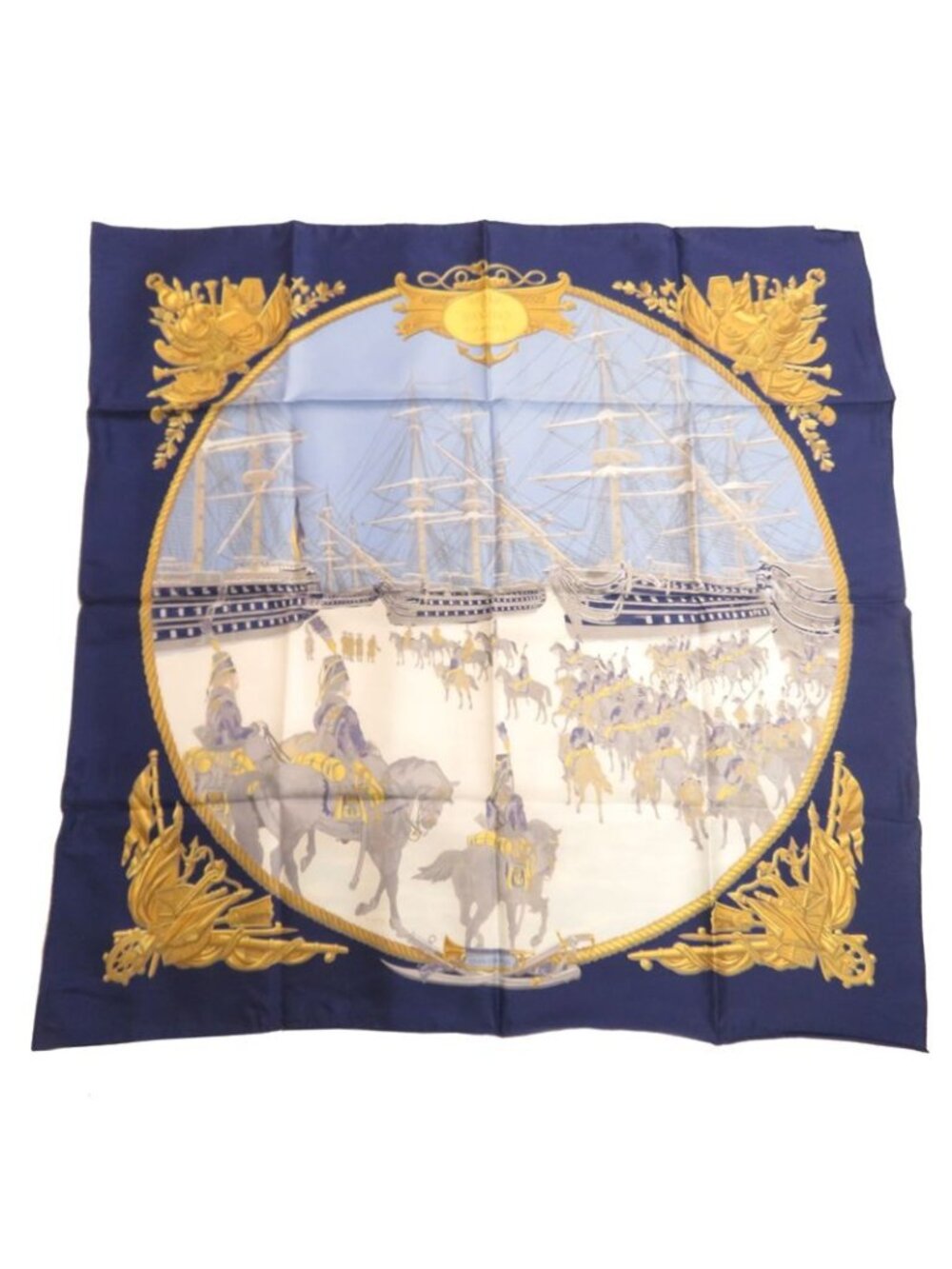 Hermes Scarf Silk Blue - Picture 2 of 9